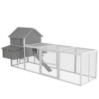 PawHut Wooden Chicken Coop with Nesting Boxes, Run, Doors, Tray, Ramp for 4-6 Chickens - Image 1