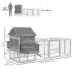 PawHut Wooden Chicken Coop with Nesting Boxes, Run, Doors, Tray, Ramp for 4-6 Chickens image thumbnail 3