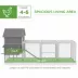 PawHut Wooden Chicken Coop with Nesting Boxes, Run, Doors, Tray, Ramp for 4-6 Chickens image thumbnail 4