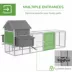 PawHut Wooden Chicken Coop with Nesting Boxes, Run, Doors, Tray, Ramp for 4-6 Chickens image thumbnail 5