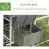 PawHut Wooden Chicken Coop with Nesting Boxes, Run, Doors, Tray, Ramp for 4-6 Chickens image thumbnail 6