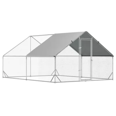 PawHut 9.8' x 13.1' x 6.6' Chicken Coop Cage, Outdoor Hen House w/Cover & Lockable Door - Image 1