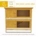 PawHut Wood Rabbit Hutch with 2 Large Main House, Ramp, Trays image thumbnail 5