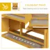 PawHut Wood Rabbit Hutch with 2 Large Main House, Ramp, Trays image thumbnail 6