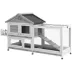 PawHut 65" Wooden Rabbit Hutch, Playpen with Openable Roof image thumbnail 1