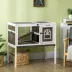 PawHut Rabbit Hutch Dual-Height Design Bunny House with Run Slide-Out Tray image thumbnail 2