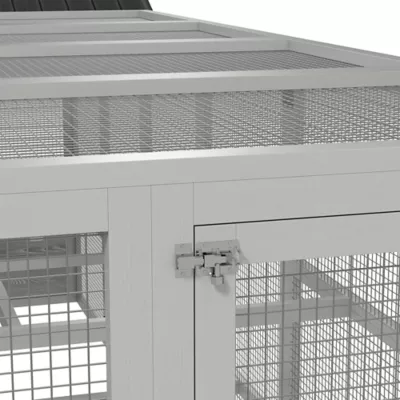 PawHut 142" Outdoor Wooden Chicken Coop with Run, Ramps, Perches, Storage - Image 7