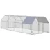 PawHut Chicken Run Outdoor, Galvanized Large Metal Chicken Coop Cage, Walk-in Enclosure image thumbnail 1