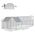 PawHut Chicken Run Outdoor, Galvanized Large Metal Chicken Coop Cage, Walk-in Enclosure image thumbnail 3