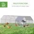 PawHut Chicken Run Outdoor, Galvanized Large Metal Chicken Coop Cage, Walk-in Enclosure image thumbnail 6