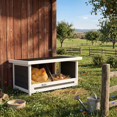PawHut Nesting Boxes for Chickens, Chicken Coop Accessories with Asphalt Roof for Indoor Outdoor Use - Image 2