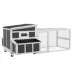 PawHut Wooden Chicken Coop, Rabbit Hutch with Large Run, Outdoor Poultry Cage with Nesting Box, Tray image thumbnail 1
