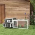 PawHut Wooden Chicken Coop, Rabbit Hutch with Large Run, Outdoor Poultry Cage with Nesting Box, Tray image thumbnail 2