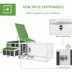 PawHut Wooden Chicken Coop, Rabbit Hutch with Large Run, Outdoor Poultry Cage with Nesting Box, Tray image thumbnail 5