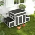 PawHut Wooden Chicken Coop with Nesting Box for 2-4 Chickens, Dark Grey image thumbnail 2