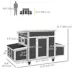 PawHut Wooden Chicken Coop with Nesting Box for 2-4 Chickens, Dark Grey image thumbnail 3