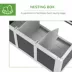 PawHut Wooden Chicken Coop with Nesting Box for 2-4 Chickens, Dark Grey image thumbnail 6