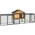 PawHut Rabbit Hutch Outdoor, 85"L Large with Run Box, Removable Plastic Tray, Roof, Ramp image thumbnail 1