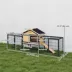 PawHut Rabbit Hutch Outdoor, 85"L Large with Run Box, Removable Plastic Tray, Roof, Ramp image thumbnail 3
