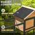 PawHut Rabbit Hutch Outdoor, 85"L Large with Run Box, Removable Plastic Tray, Roof, Ramp image thumbnail 5
