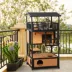 PawHut 4-Floor Wood Outdoor Cat House Catio with Condo, Fun Entrances, Perch image thumbnail 2