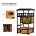 PawHut 4-Floor Wood Outdoor Cat House Catio with Condo, Fun Entrances, Perch image thumbnail 5