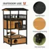 PawHut 4-Floor Wood Outdoor Cat House Catio with Condo, Fun Entrances, Perch image thumbnail 6