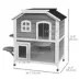 PawHut 2-Storey Outdoor Cat House, Wooden Catio with Openable Roof, Lounge Space, Fun Entrances image thumbnail 3