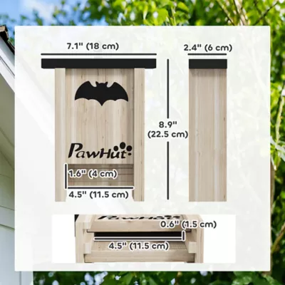 PawHut 3PCs Wooden Bat Boxes, Bat Houses Designed to Attract Bats & Easy to Hang for Outdoor - Image 3