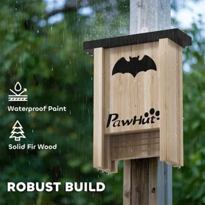 PawHut 3PCs Wooden Bat Boxes, Bat Houses Designed to Attract Bats & Easy to Hang for Outdoor - Image 5
