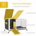 PawHut Wooden Rabbit Hutch with Pull-Out Tray, Asphalt Openable Roof, Small Animal Cage on Wheels image thumbnail 5