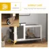 PawHut Wooden Rabbit Hutch with Pull-Out Tray, Asphalt Openable Roof, Small Animal Cage on Wheels image thumbnail 6