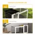 PawHut Wooden Rabbit Hutch with Pull-Out Tray, Asphalt Openable Roof, Small Animal Cage on Wheels image thumbnail 7