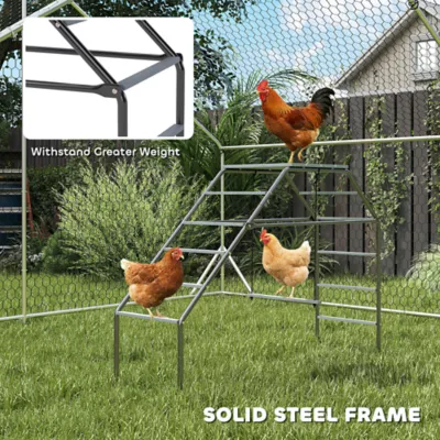 PawHut Chicken Coop Perches with Swing, Chicken Run Accessories Toy for Healthy & Happy Chickens - Image 7