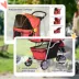 PawHut 3 Wheels Foldable Dog Stroller with Storage Basket, Adjustable Canopy, Cupholder - Small Dogs image thumbnail 6