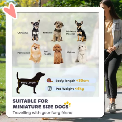 PawHut Foldable Dog Stroller, Lightweight w/ Shoulder Strap, Storage Bag, Cup Holder - Image 4