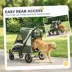 PawHut Foldable Pet Stroller with Four Big Wheels, Shock-Absorbing Frame, Safety Leashes and Brakes image thumbnail 6