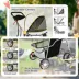 PawHut Pet Stroller - Foldable Dog Stroller with Wheels, Reflective Strips, Brake, Pad and Basket image thumbnail 6