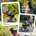PawHut Small Dog Stroller, 3-Wheel Foldable Pet Stroller with Adjustable Canopy and Zippered Mesh image thumbnail 5