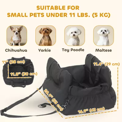 PawHut Dog Car Seat for Small Pets, Dog Booster Car Seat with Cushion and Storage Pockets - Image 3
