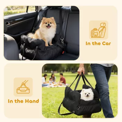 PawHut Dog Car Seat for Small Pets, Dog Booster Car Seat with Cushion and Storage Pockets - Image 6