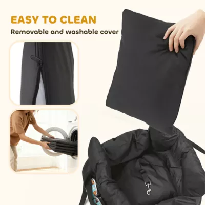 PawHut Dog Car Seat for Small Pets, Dog Booster Car Seat with Cushion and Storage Pockets - Image 7