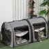 PawHut 39" Travel Pet Carrier, Portable Soft-Sided Cat Carrier with Divider, Two Compartments image thumbnail 2