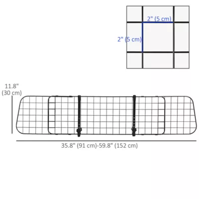 PawHut Adjustable Dog Car Barrier, Heavy Duty Fence Car Safety Guard Gate for SUV, Vans, Trucks - Image 3