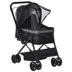 PawHut Foldable Travel Carriage, 4 Wheels Pet Stroller with EVA Wheel Brake and 3-stage Canopy image thumbnail 1