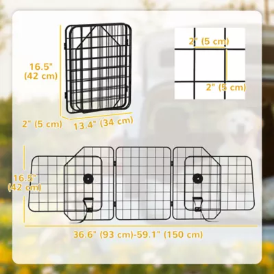 PawHut Car Barrier for SUV, Adjustable Car Divider for Trunk Cargo Area, Wire Barrier - Image 3