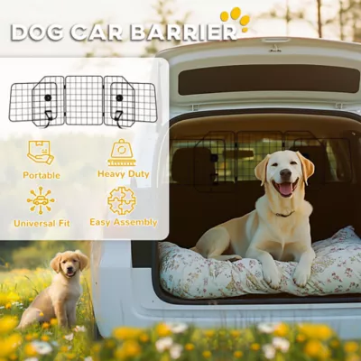 PawHut Car Barrier for SUV, Adjustable Car Divider for Trunk Cargo Area, Wire Barrier - Image 4