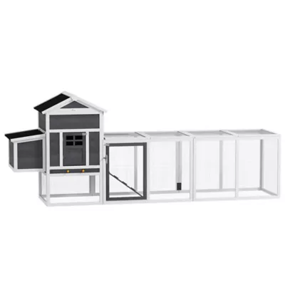 PawHut 117" Extra Large Chicken Coop with Asphalt Roof, Wooden Hen House with Slide-out Tray - Image 1