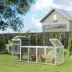 PawHut 117" Extra Large Chicken Coop with Asphalt Roof, Wooden Hen House with Slide-out Tray image thumbnail 2
