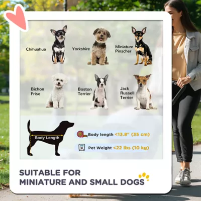 PawHut 4 Wheels Pet Stroller, 3 in 1 Travel Folding Carrier - Image 4
